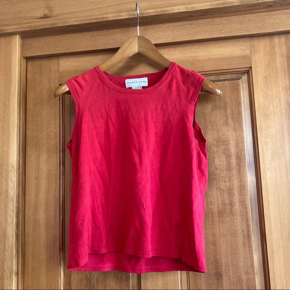 August Silk Red Sweater Tank Top Size L